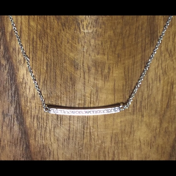 Jewelry - 15 inch pave necklace silver delicate